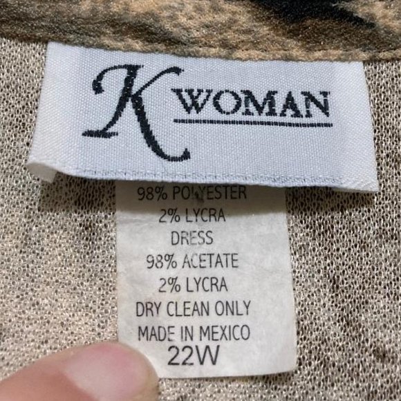 Vintage K Woman Women's Abstract Animal Print Beaded Fringe Cardigan Size 22W - Picture 5 of 6